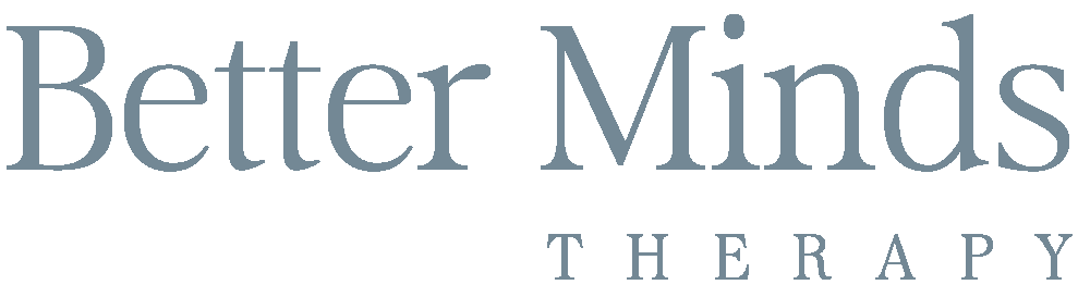 Logo reading "Better Minds Therapy" in a serif font, with "Better Minds" in a larger size and "THERAPY" in smaller letters below it.